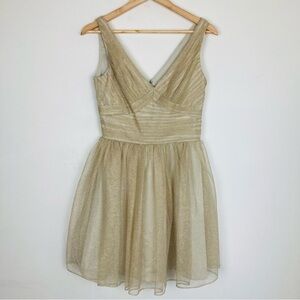 Elegant Gold Sleeveless Dress